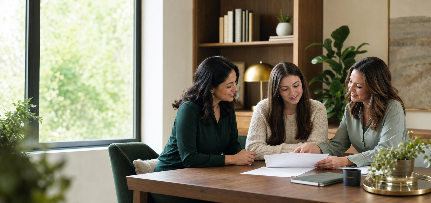 Student and parent reviewing an academic plan with an educational consultant
